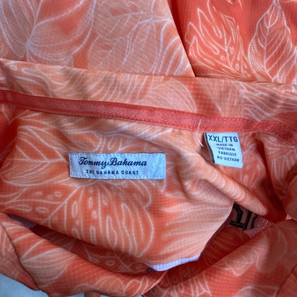 Tommy Bahama Mens SF Giants Hawaiian Shirt XXL Orange Leaf Print Button-Up NWOT - Picture 3 of 9